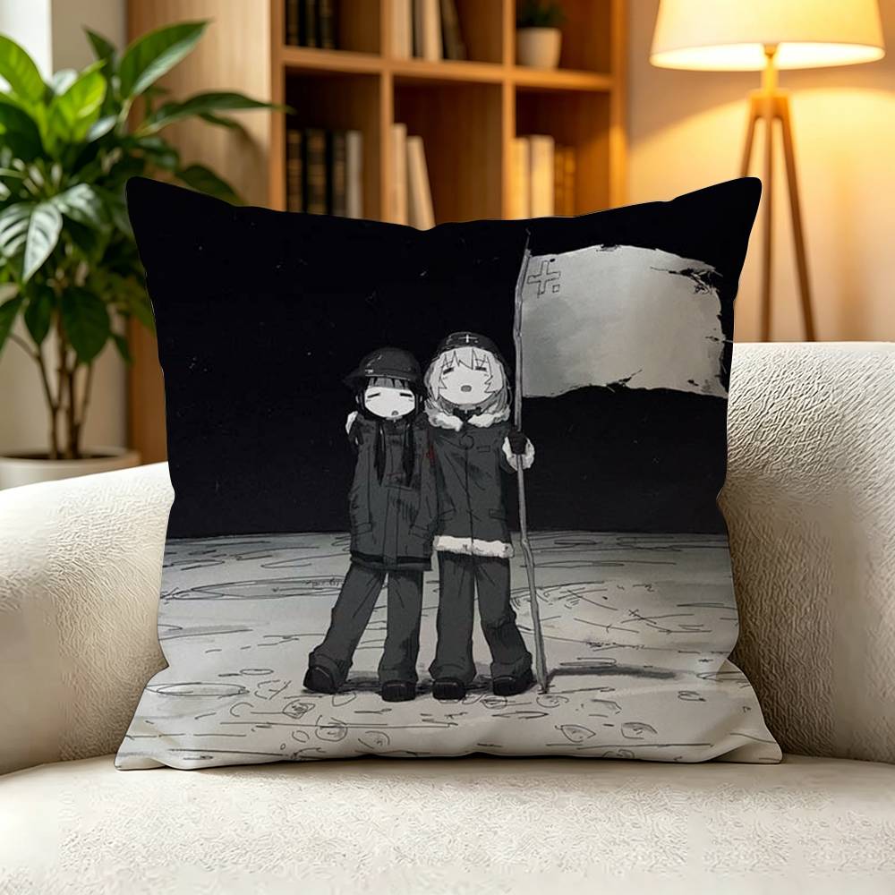 G-G-Girls Last Tour Chito Yuuri Anime Pillow Case Square Double-Sided Sofa Cushion Cover Bedroom Bedside Pillow