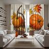 2 шт. HD Harvest Festival тыква лоза кленовый лист декоративная занавеска Желтая завязка цифровая печать занавеска украшение дома стиль