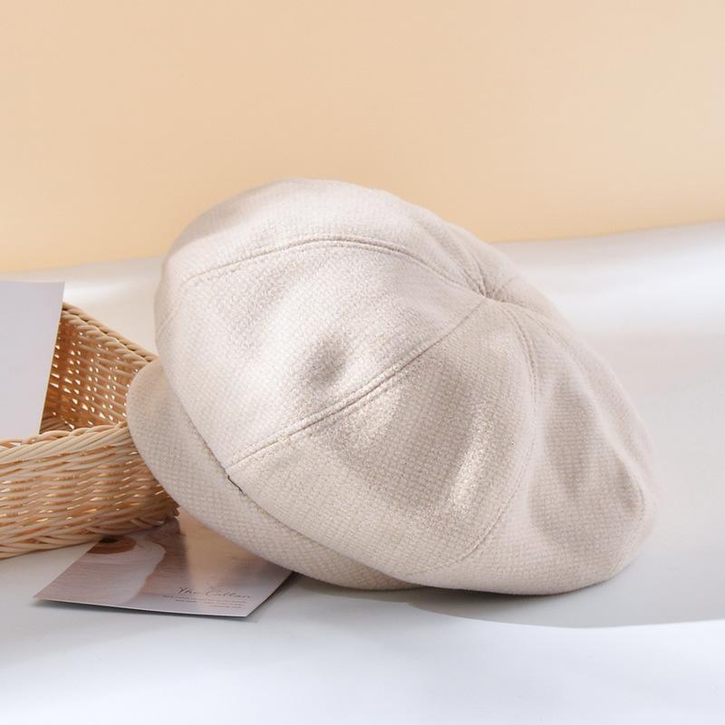 Винтажный женский шерстяной теплый простой берет для девочек, осенняя шапка-бини, зимняя лыжная шапка