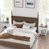 Set of 2 French-Style Nightstands, Drawer, Open Shelf, Oak Effect Top, 45x35x55 cm, White and Oak