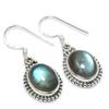 Natural Labradorite Gemstone 925 Solid Sterling Silver Gift Earring 1.25" v1D55