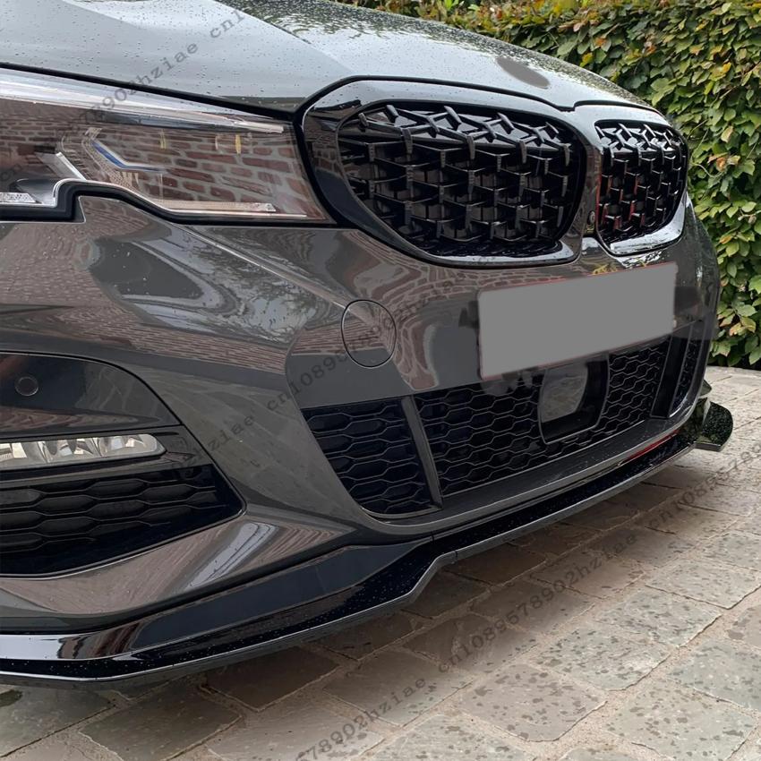 3Pcs Front Splitter For BMW G20 G21 M-Sport 320i 330i M340i xDrive 2019-2022 Gloss Black Body Kits Spoiler Diffuser Guard Tuning
