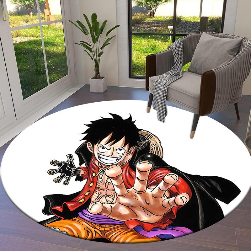Ковер круглый с изображением Манки Д. Луффи из One Piece, ковер для гостиной, спальни, дивана, игровой комнаты, нескользящий коврик