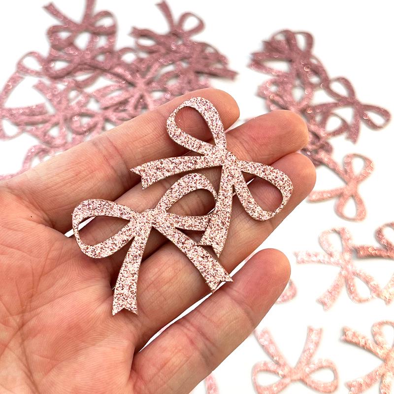 Glitter Pink Bow Double-Sided Bachelorette Party Table Confetti Sprinkle
