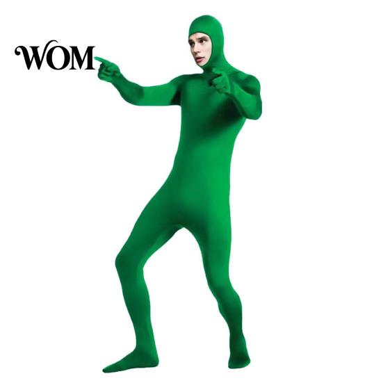 Lightweight Performance Jumpsuit Full Body Zentai Suit for Men Women, Open Face Halloween Cosplay Stretchy Outfit Bodysuit, Adults Spandex Unitard