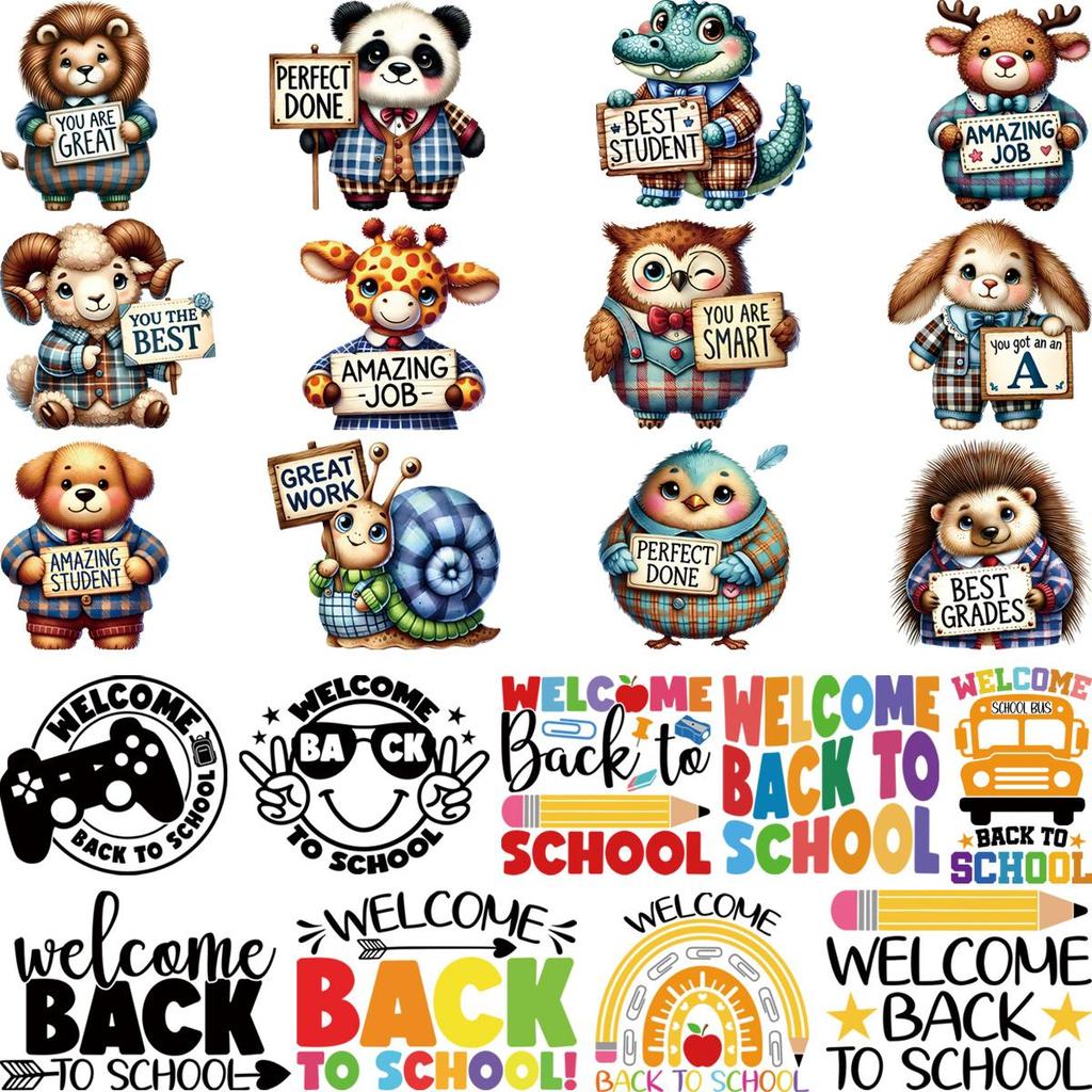 Наклейки на ткань «Назад в школу» Набор милых животных Наклейки с капюшоном Наклейки для одежды своими руками Термоперенос Parches Ropa Thermo Transfer