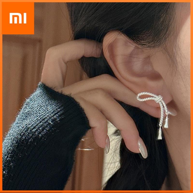 Xiaomi 925 Sterling Silver Vintage Earrings For Women Trendy Simple Knot Bow Earring Jewelry Prevent Allergy Party Accessories