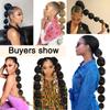 Synthetic Long Bubble Ponytail Extensions Soft and Elastic Puff Ponytail Wrap Around Hair Tie Straight Ponytail For Women Daily Use