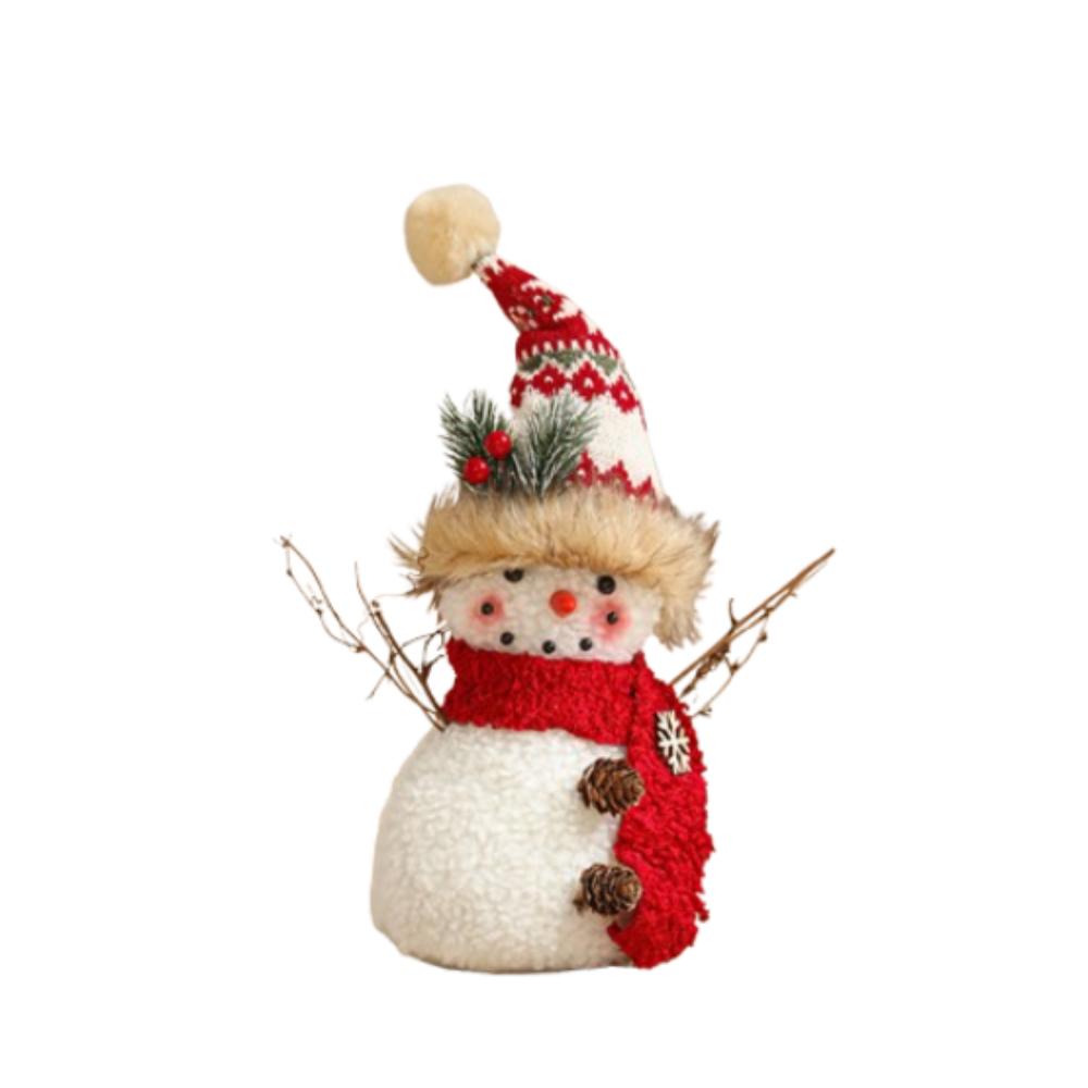 Cute Long Legs Snowman Ornaments Cartoon Plush Snowman Doll Toy Shopping Mall Hotel