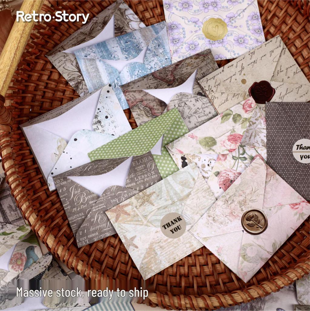 Мини-серия почтовых отправлений RetroStory: 20 Листов Креативных Декоративных Наклеек и Конвертов для Коллажа