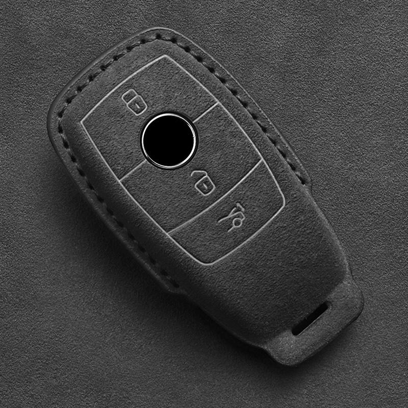 Кожаный чехол для ключей автомобиля с замшевой отделкой для моделей Mercedes Benz, включает ремешок