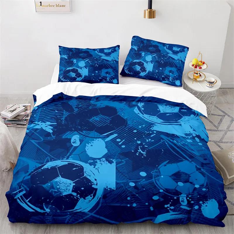 Sports 3D Football Bedding Collection And Pillow Case Double Size Household Textile Product Decoration Teenager Room Soccer Duvet Cover