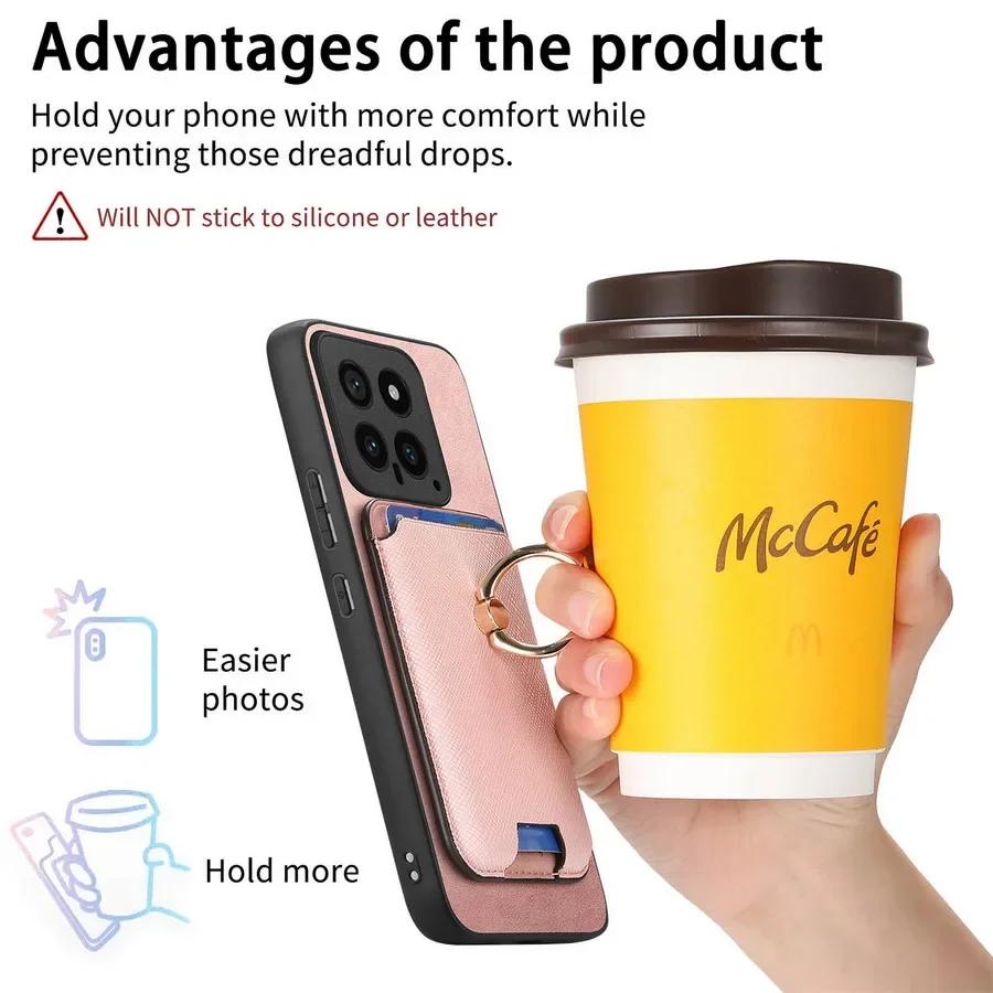 2 в 1 Masafe держатель для карт чехол для телефона Xiaomi 14T Pro 13T кожаный чехол беспроводная зарядка защитная задняя крышка для Xiaomi 15 Pro 14 Ultra Чехлы