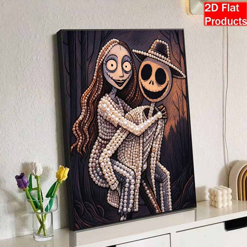 DIY 3D картина жемчугом на холсте Скелет Пара Художественный узор Расслабляющий досуг Набор для рукоделия для взрослых Домашний настенный декор Подарок для рисования