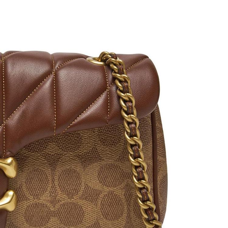 Coach Tabby 26 Magnetic Closure Leather Shoulder Crossbody Bag Medium Women bags Brown CY815-B4N4