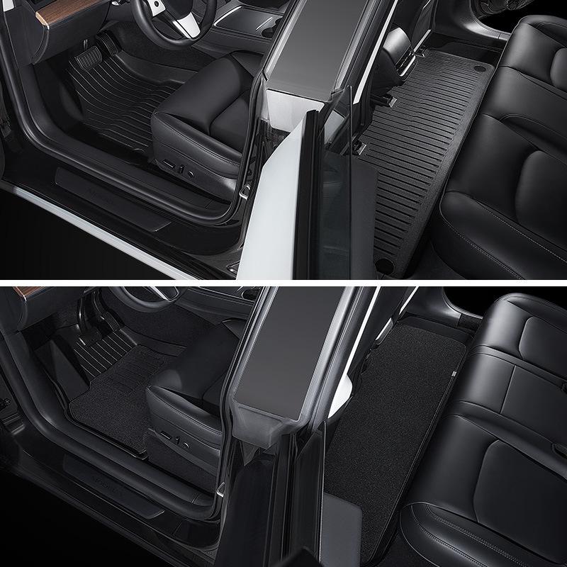 Tesla Model Y/3 Custom Double-Layer Gray Floor Mats Model 3 TPE Accessories