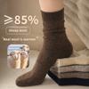 Pure Wool Socks - Women's Thick and Warm Fleece-lined Anti-odor Winter and Autumn Mid-calf Woolen Socks