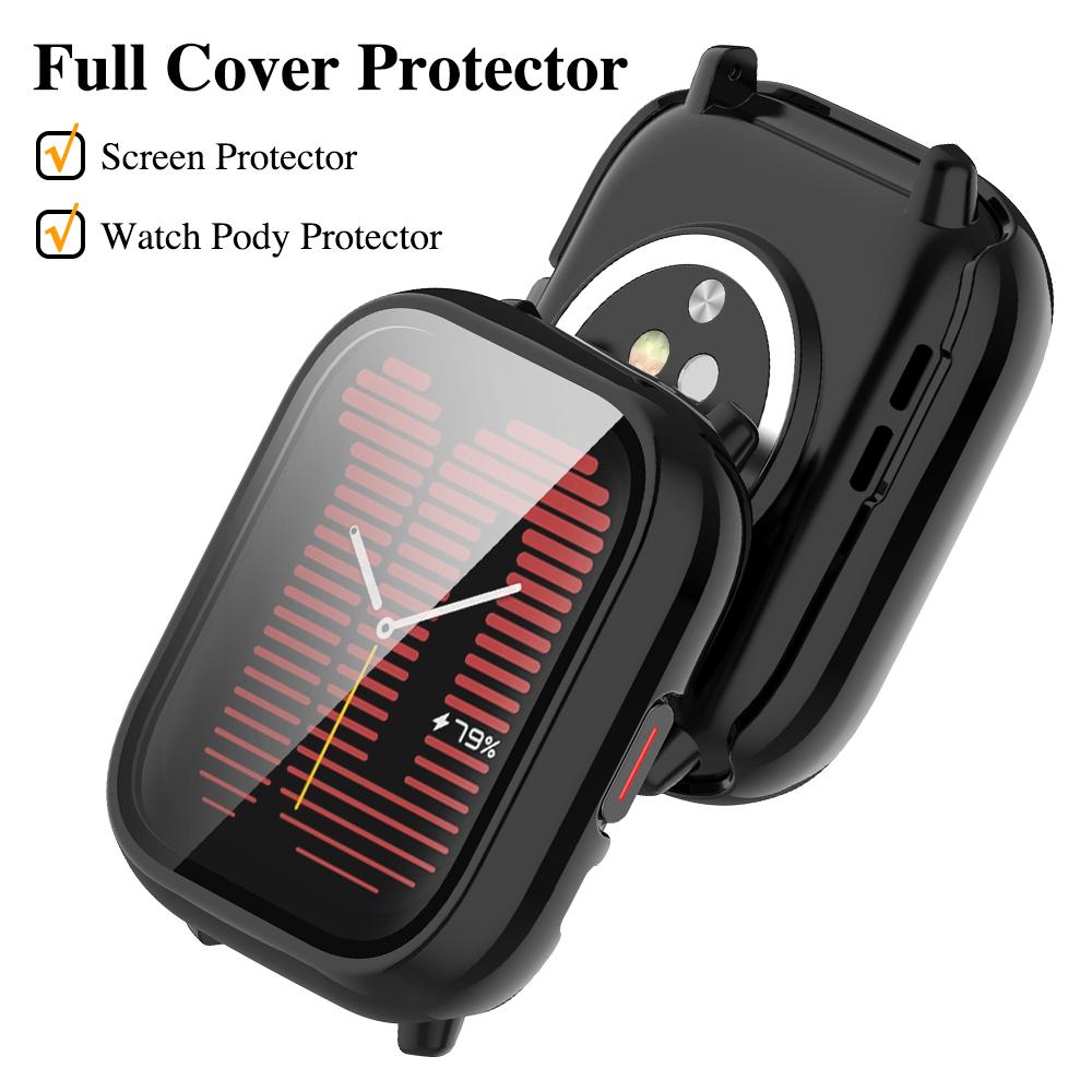 Стекло+Чехол для Amazfit Active Защитное стекло и Жесткий ПК Защитный бампер для Аксессуаров Amazfit Active