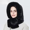Шапка женская осенне-зимняя теплая шарф плюшевая шапка-пуловер с защитой ушей ветрозащитная для езды шапка-ушанка
