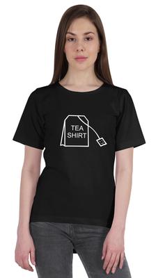 Топ с круглым вырезом "Tea Shirt" с принтом букв, футболка для любителей чая, женская, из джерси