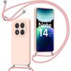 Case for Xiaomi Redmi Note 14 Pro Plus 5G/Note 14 Pro+ 5G, Silicone Protection with Lanyard - Pink