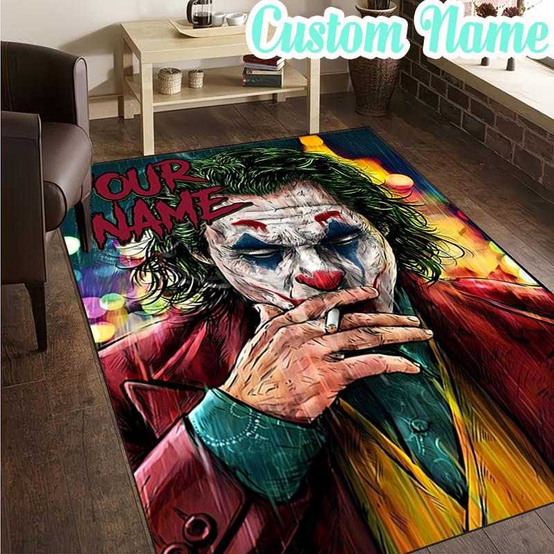 Custom Name Jo-ker's Dark Saga Rug, Office Rug, Chair Rug, Carpet for Living Rooms, Doormat Game Rug Home Decor Christmas Gifts