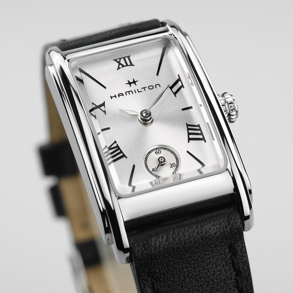[Hamilton] H11221750 American Classic Ardmore Quartz Women's Watch Black Leather Strap Silver Dial