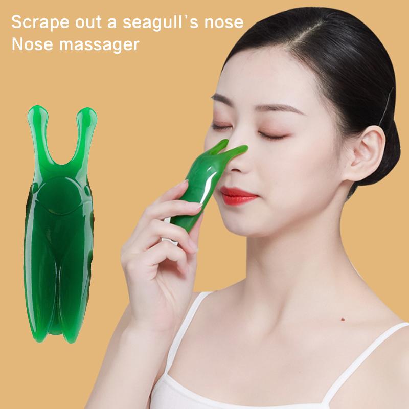 1 шт. массажер для носа из смолы улучшает циркуляцию крови для терапии триггерных точек, доска Гуаша, массаж лица, инструмент для подтяжки носа