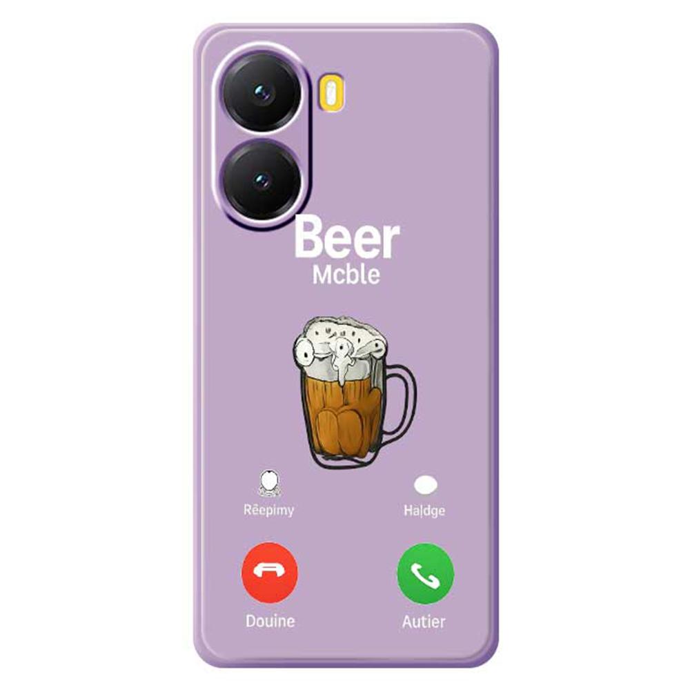 For Xiaomi Redmi Turbo 4 5G/Poco X7 Pro 5G Case Beer Pattern Printing Straight Edge TPU Phone Back Cover