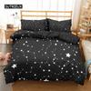 Star Single Double Twin Queen Bedding Set 2/3pcs Night Sky Polyester Bed Cover Kid Duvet Cover Set Dark Blue Galaxy Bedclothes