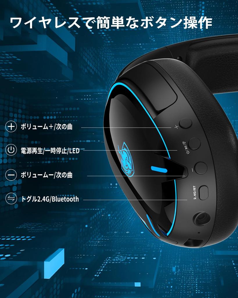 Гарнитура YOTMS Gaming Wired and Low USB Bluetooth Wired 3WAY Wireless с шумоподавлением, 45 часов непрерывного глубокого баса, с переключателем