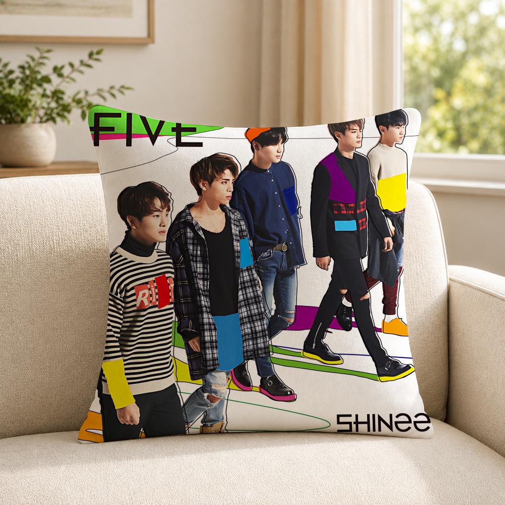 Kpop SSHINee Cushion Cover Soft Short Plush SkinFriendly Cushion Case for MultiScene Use