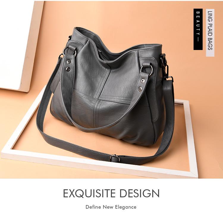 Genuine Leather Large Capacity Women's Handbag – Soft Sheepskin Single Shoulder Crossbody for Middle-Aged & Elderly Ladies