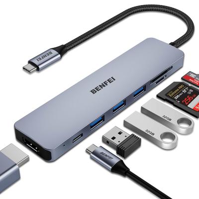 BENFEI USB C Hub USB C Hub Multiport to HDMI to Card PD 100W Зарядка Power Delivery Thunderbolt Совместимость с iPhone 15 MacBook iPad 7in1, адаптер,