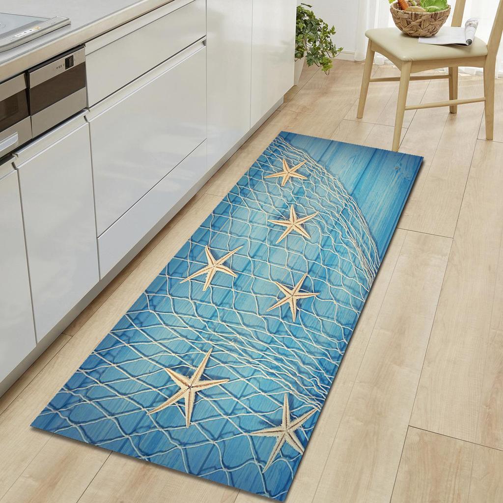 1Pcs Beach Soft Stones Pattern Floor Mat Modern Kitchen Polyester Rug Non-Slip Colorful Indoor Carpet, For Home Bathroom Bedroom Living Room Decor