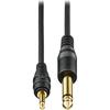 Моно Аудио Кабель Audio-Technica (Мини-штекер 3,5 мм Mono – Стандартный штекер 6,3 мм Mono) для миксеров, 1,5...