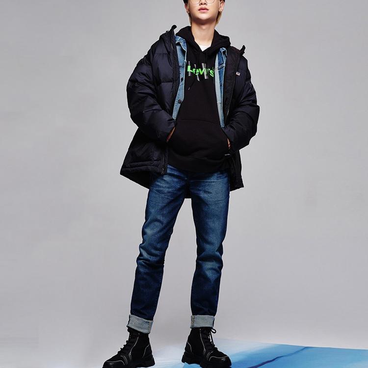 Толстовка с капюшоном Levis Letter Print Мужская толстовка черная 38797-0014
