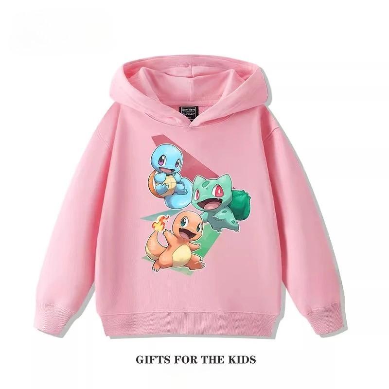 Autumn Cartoon Pokémon 3D Printed Hoodies Fashionable Casual Sports Long Sleeved Children's Boy and Girl Kids Unisex Hooded Sweatshirts