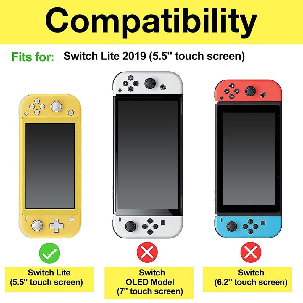 Флип-чехол ProCase для Nintendo Switch Lite (2019) – Тонкий прозрачный мягкий защитный чехол из ТПУ с 2 защитными стеклами для экрана