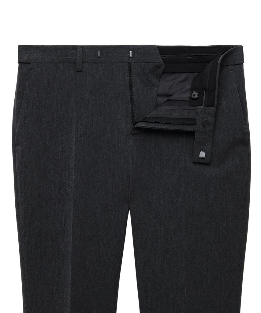 MUSINSA STANDARD Skinny Hidden Elastic Waist Crop Slacks [Charcoal Gray]