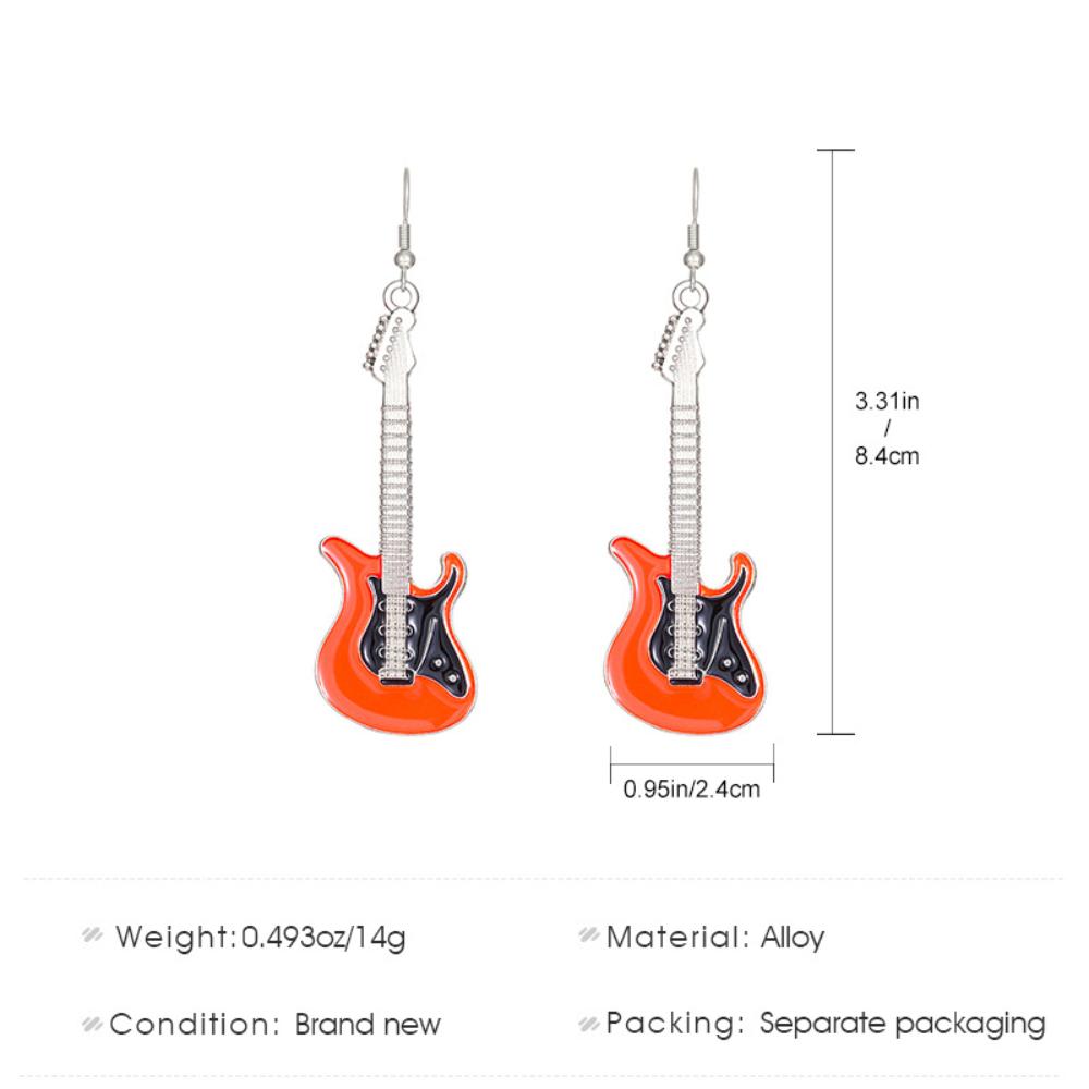 Гитара Винтаж Классические Серьги-подвески Индивидуальные Панк Электрогитара Серьги Женские