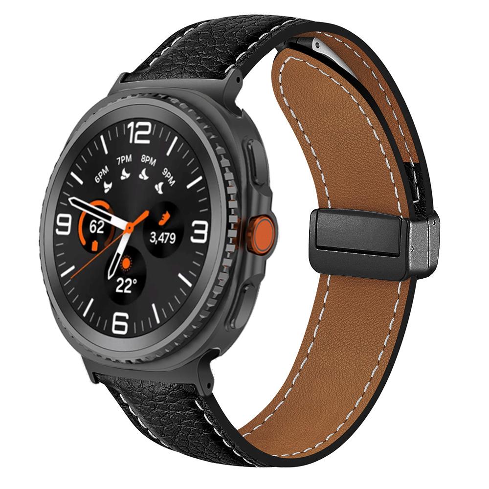 Кожаный ремешок для Samsung Galaxy Watch 8 44мм 40мм 8 Classic 46мм Аксессуар для умных часов Galaxy Ultra 47мм 2025 Магнитный ремешок