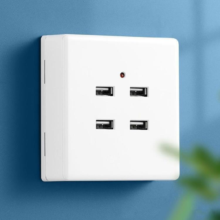 USB-панель с розеткой и зарядным устройством, 2/4 порта, быстрая зарядка, настенная панель для смартфонов, планшетов и других устройств, 86x86 мм
