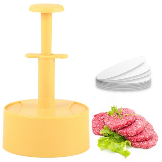 Круглый пресс для мяса для гамбургеров с силиконовой бумагой, простой в использовании ручной кухонный инструмент для идеальной формы