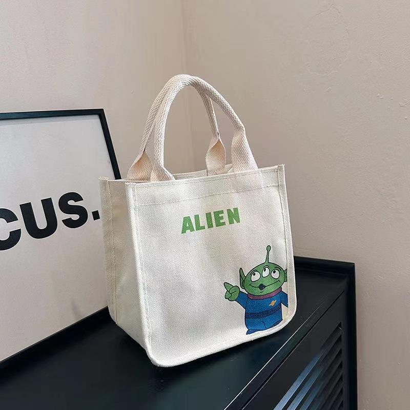 Женская маленькая холщовая сумка-тоут: Ланч и сумочка в японском и корейском стиле для работы или учебы