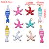20pcs Stainless Steel Small Starfish Charms Fish Pendant Enamel DIY Jewelry Making Accessories Findings Ocean Necklace Earrings