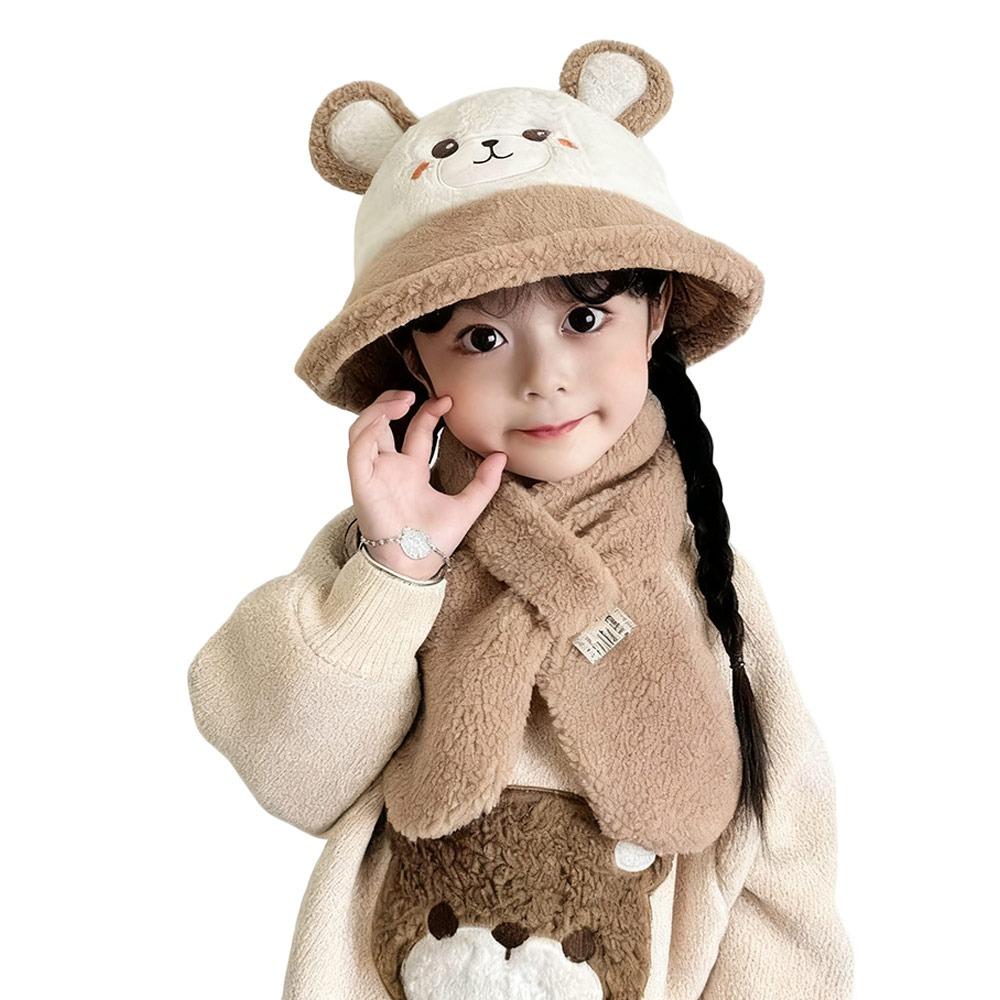 Polar Fleece Baby Bucket Hat Warm Fisherman Hat Fashion Pullover Cap Children