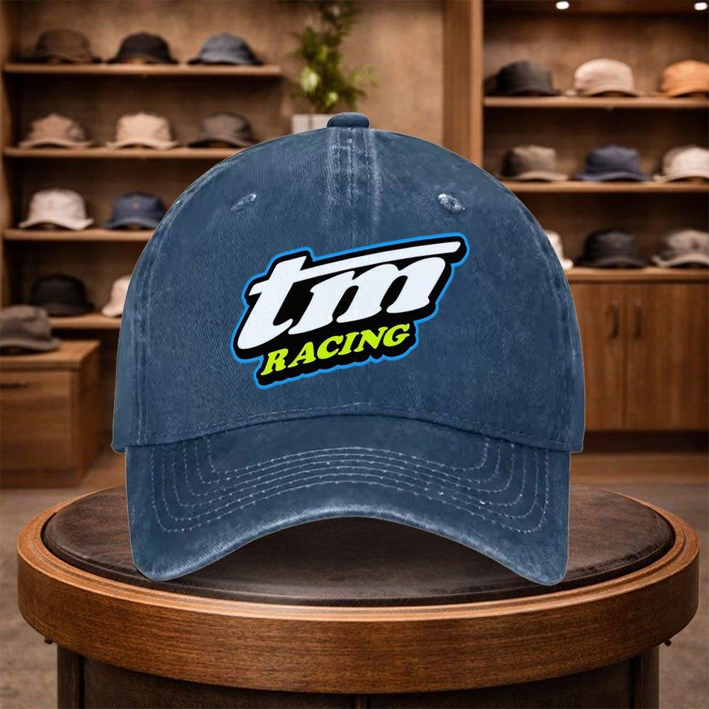 A TM Racing Printed Baseball Cap a Casual Duckbill Hat Stylish And Adjustable for Outdoor Use Suitable for Travel And Beach V