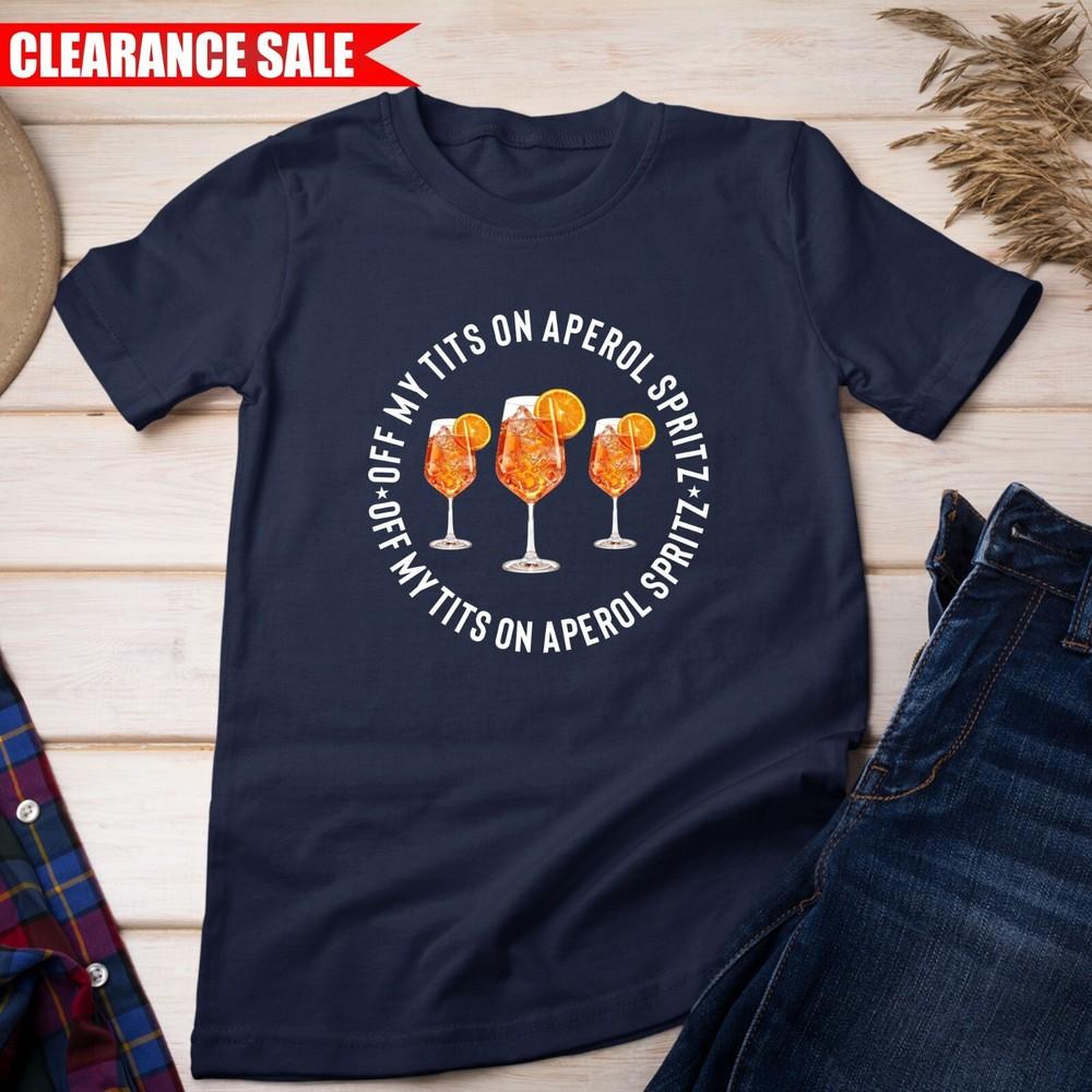 Футболка Off My T*ts On Aperol Spritz с принтом коктейля Просекко для любителей подарков