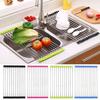 Foldable Stainless Dish Drainer Steel Home Kitchen Rack Sink Drying Sorting Tray